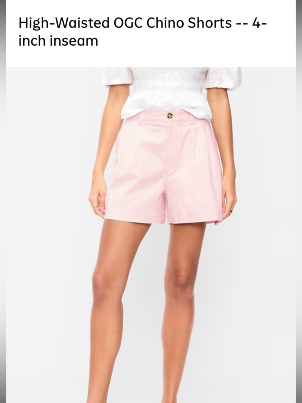 Old Navy Pink High-Waisted Chino Shorts